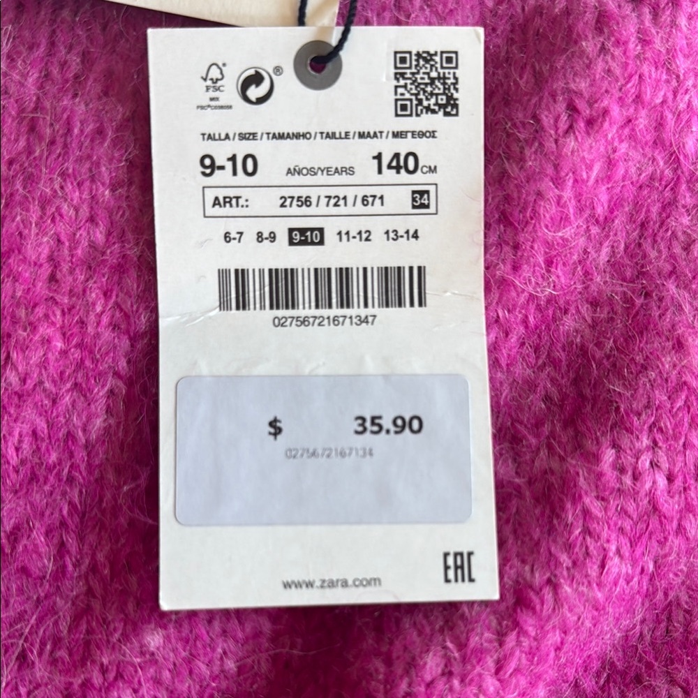 Zara Women's Fuchsia Embellished Sweater - Picture 3 of 6